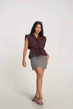 Load image into Gallery viewer, Heather Ruched Top - Coffee