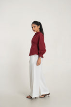 Load image into Gallery viewer, Dia Pin Tuck Shirt - Wine