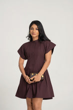 Load image into Gallery viewer, Pinning You Short Sleeve Mini Dress - Coffee