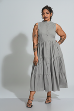 Load image into Gallery viewer, Flow Tiered Midi Dress - Cement