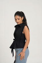 Load image into Gallery viewer, Heather Ruched Top - Black