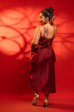 Load image into Gallery viewer, Moon Cowl Neck Midi Dress - Wine