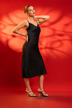Load image into Gallery viewer, Moon Cowl Neck Midi Dress - Black