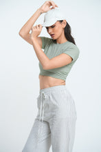 Load image into Gallery viewer, Rib Crew Crop T-Shirt - Sage