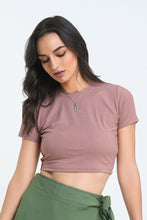 Load image into Gallery viewer, Rib Crew Crop T-Shirt - Blush
