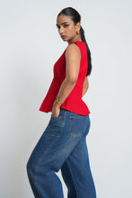 Load image into Gallery viewer, Poppy Pin Tuck Top - Scarlet