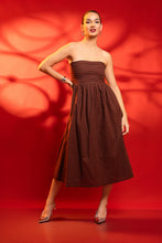 Load image into Gallery viewer, Mae Strapless Dress- Chocolate