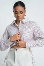 Load image into Gallery viewer, Luna Ruched Crop Shirt - Old Port