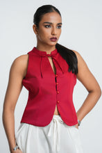 Load image into Gallery viewer, Dolce Tie Waist Coat - Scarlet