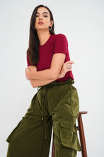 Load image into Gallery viewer, Rib Crew Neck - Cherry