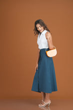 Load image into Gallery viewer, Kathryn A-Line Midi Skirt - Teal
