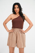Load image into Gallery viewer, Daniella Rib One-Shoulder Top - Walnut