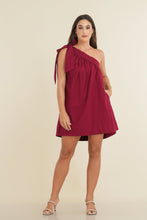 Load image into Gallery viewer, Jayla One Shoulder Dress - Wine