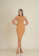 Load image into Gallery viewer, Bella Ribbed Midi Dress - Nude