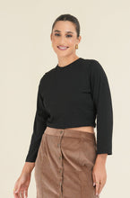 Load image into Gallery viewer, Rib Crew Pullover Top - Black