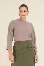 Load image into Gallery viewer, Rib Crew Pullover Top - Nude