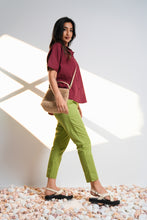 Load image into Gallery viewer, Oversized Short Sleeve Shirt - Wine