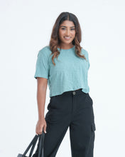 Load image into Gallery viewer, Oversized Crew Crop - Teal