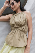 Load image into Gallery viewer, Lotus Tie-Up Top - Olive
