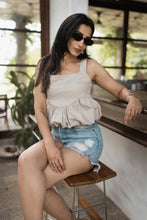 Load image into Gallery viewer, Sandbar Bubble Crop Top - Harbour