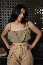 Load image into Gallery viewer, Palm Bubble Crop Top - Olive