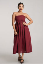 Load image into Gallery viewer, Mae Strapless Dress- Merlot
