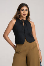 Load image into Gallery viewer, Dolce Tie Waist Coat -Black