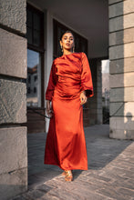 Load image into Gallery viewer, Safa Pleated Maxi Dress - Rusty
