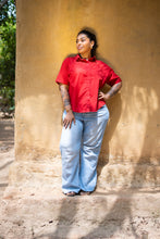 Load image into Gallery viewer, Oversized Short Sleeve Shirt - Apple