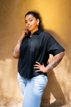 Load image into Gallery viewer, Oversized Short Sleeve Shirt - Black