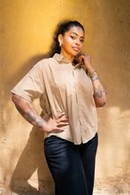 Load image into Gallery viewer, Oversized Short Sleeve Shirt - Bisque