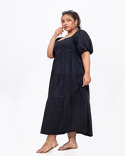 Load image into Gallery viewer, Tiered Dress With Sleeves - Black