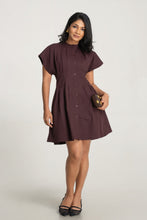 Load image into Gallery viewer, Pinning You Short Sleeve Mini Dress - Coffee
