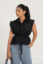 Load image into Gallery viewer, Heather Ruched Top - Black
