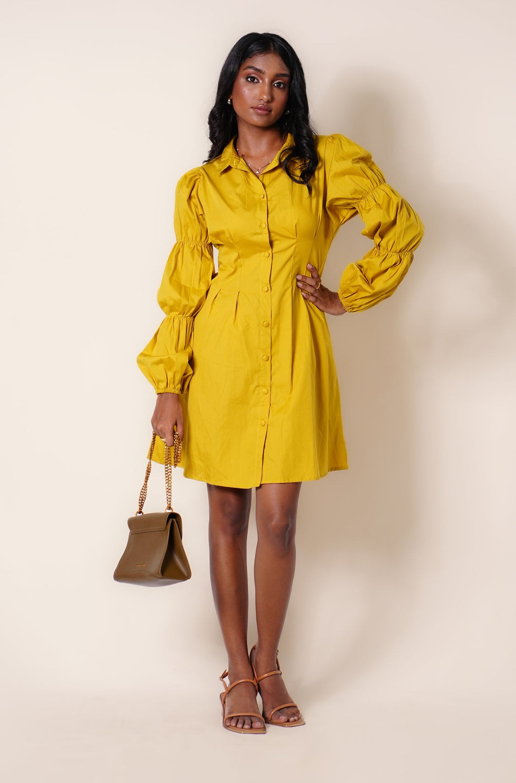 Gloria Mini Dress - Mustard