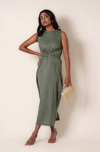 Nova Tie Dress - Sage