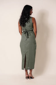 Nova Tie Dress - Sage