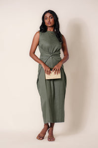 Nova Tie Dress - Sage