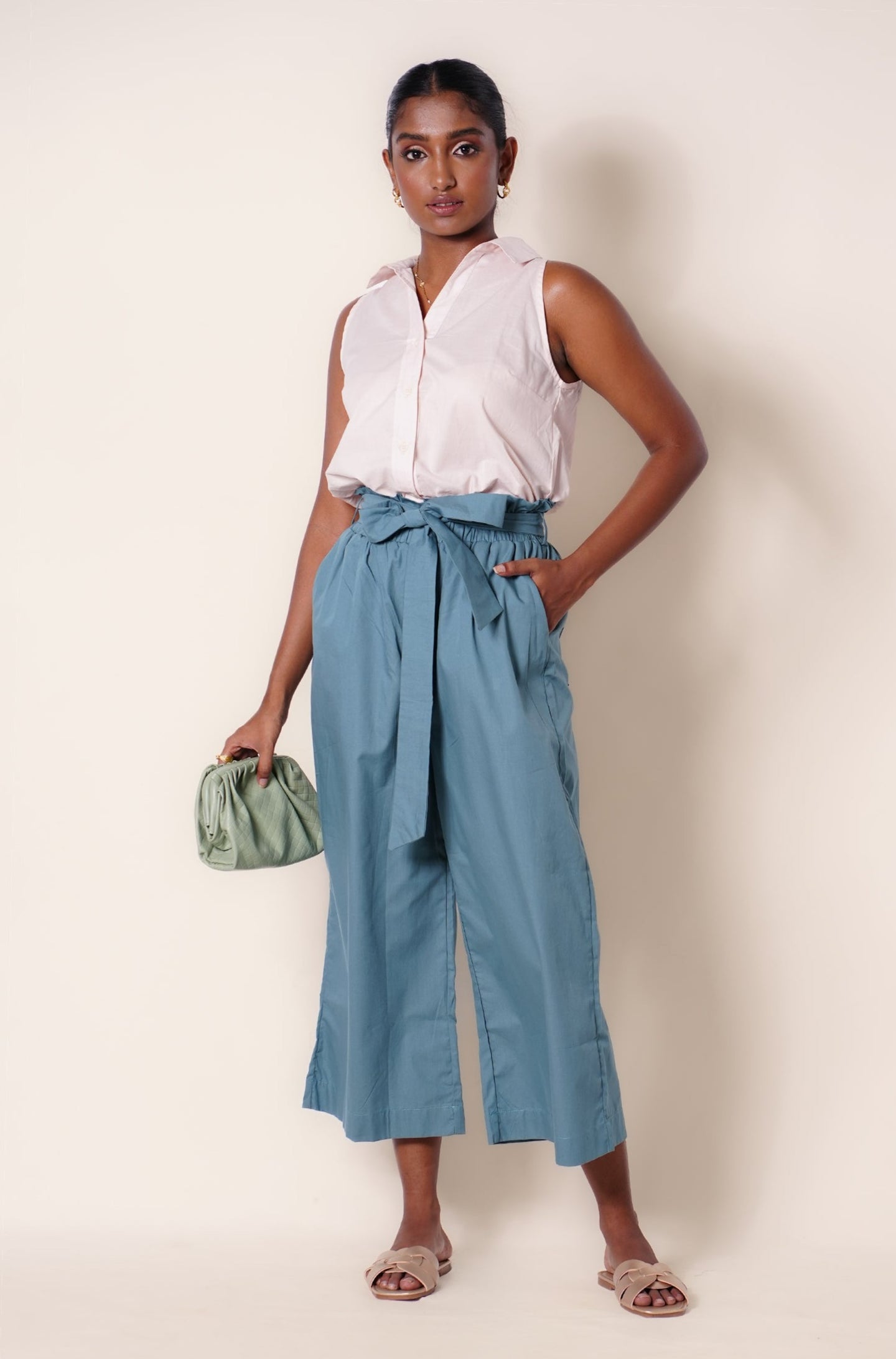 Georgina Midi Pant - Teal