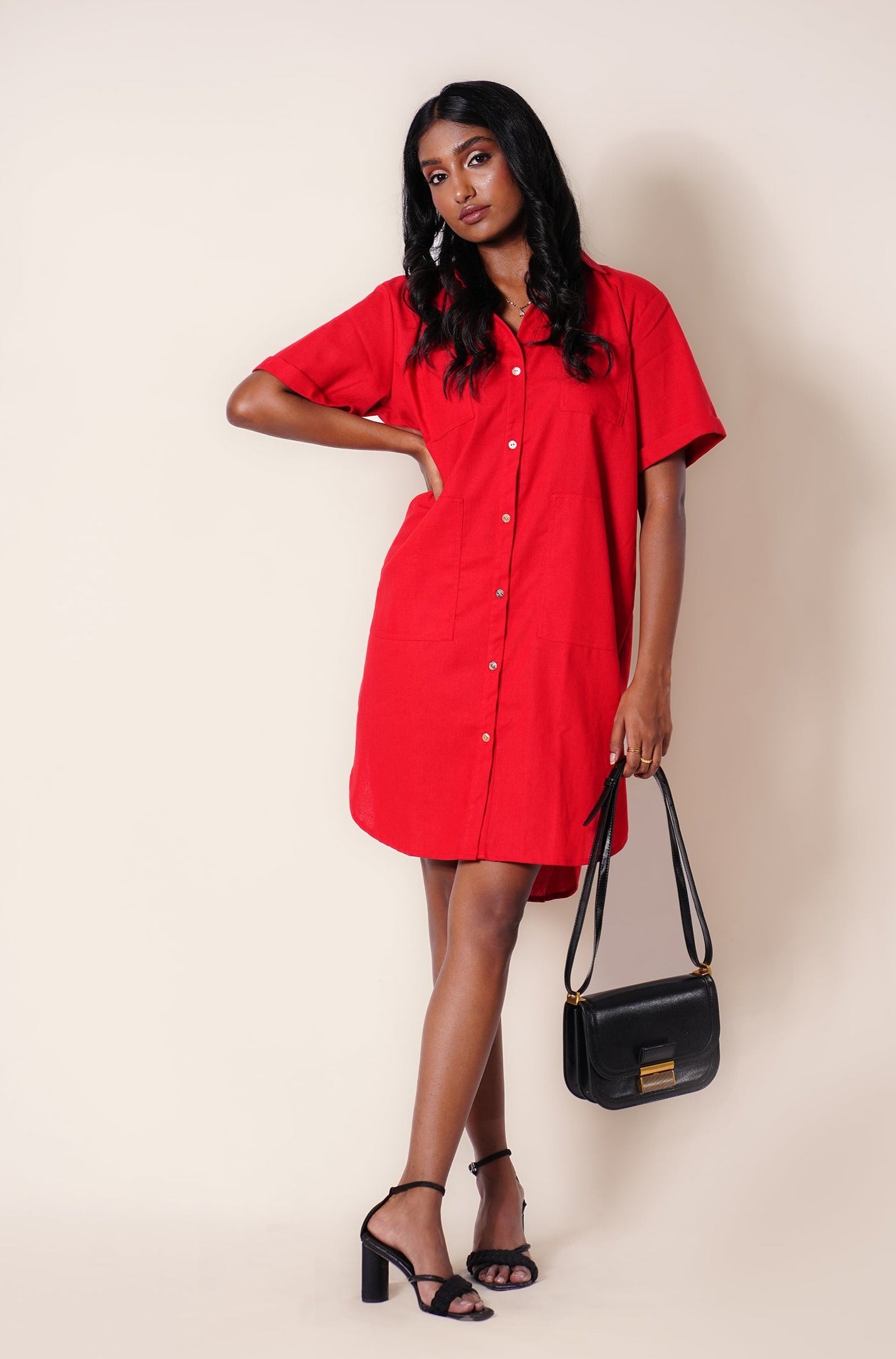 Summer Utility Mini Dress - Apple