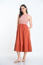 Load image into Gallery viewer, Ivory Contrast Midi Dress - Peach
