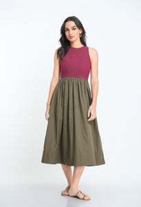 Ivory Contrast Midi Dress - Charlotte