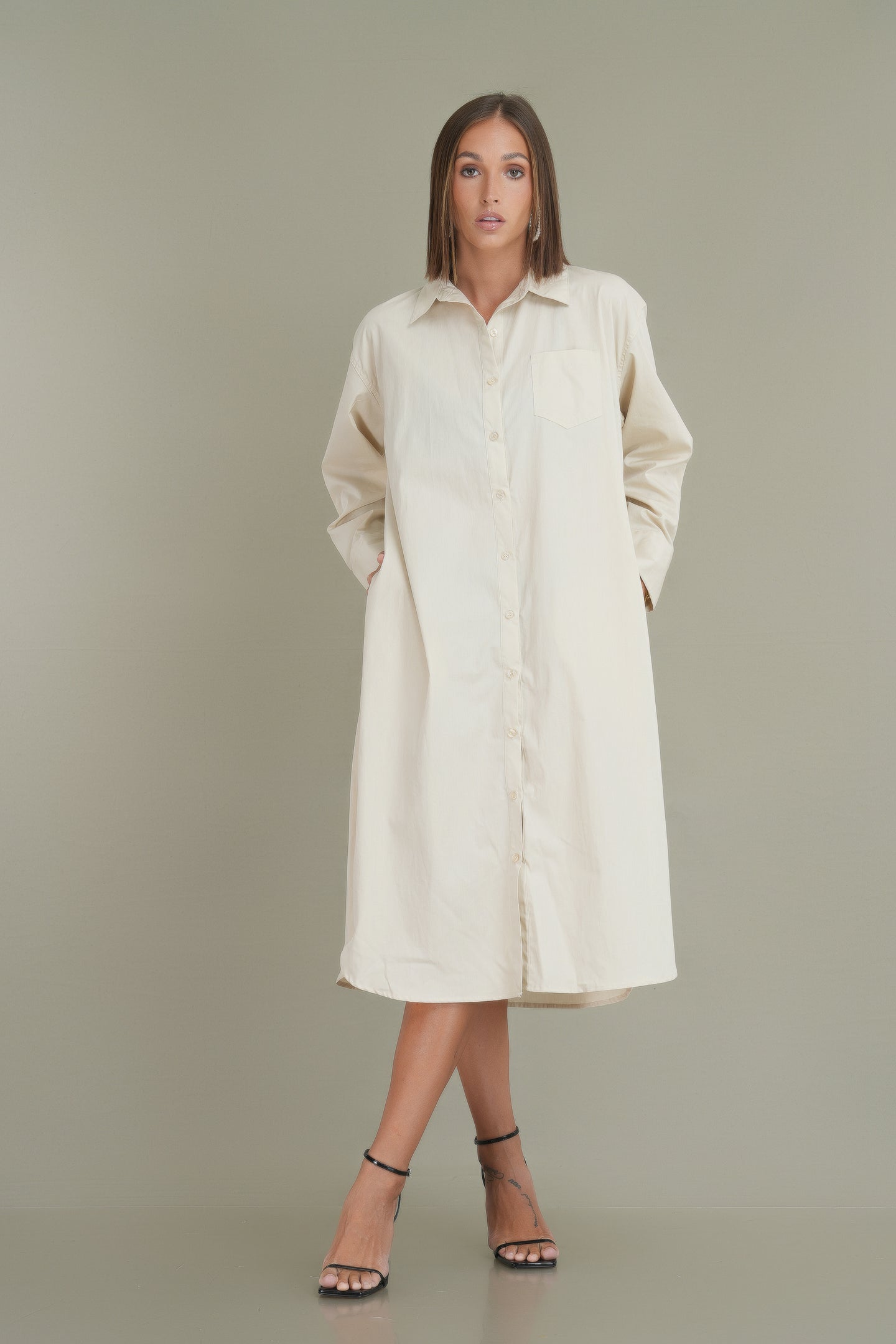 Ultimate Oversized Shirt Dress - Cream