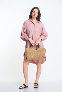 Claire Shirt Dress - Blush