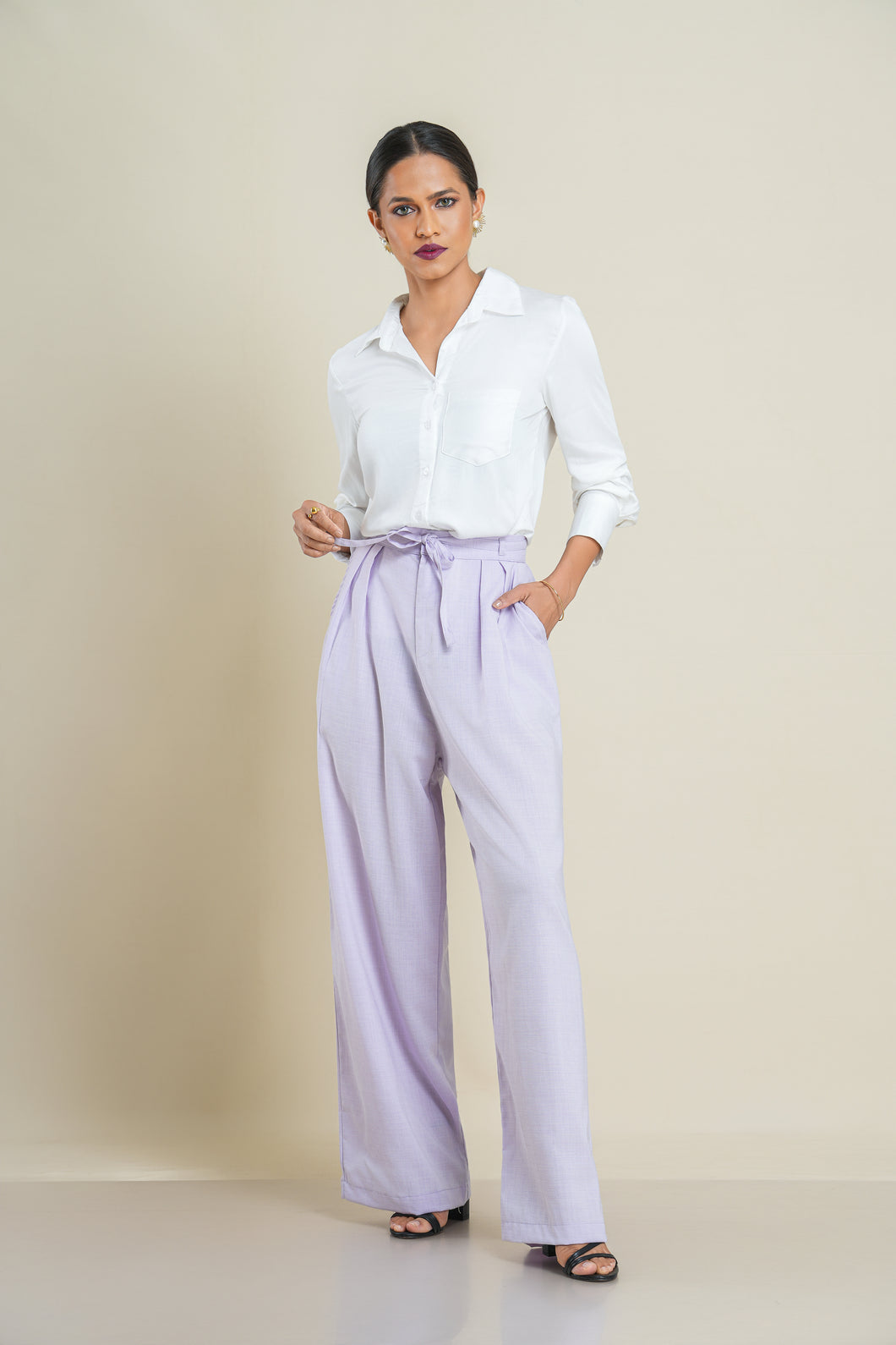 Zara Pleated Pant - Lavender