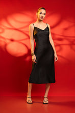 Load image into Gallery viewer, Moon Cowl Neck Midi Dress -  Black
