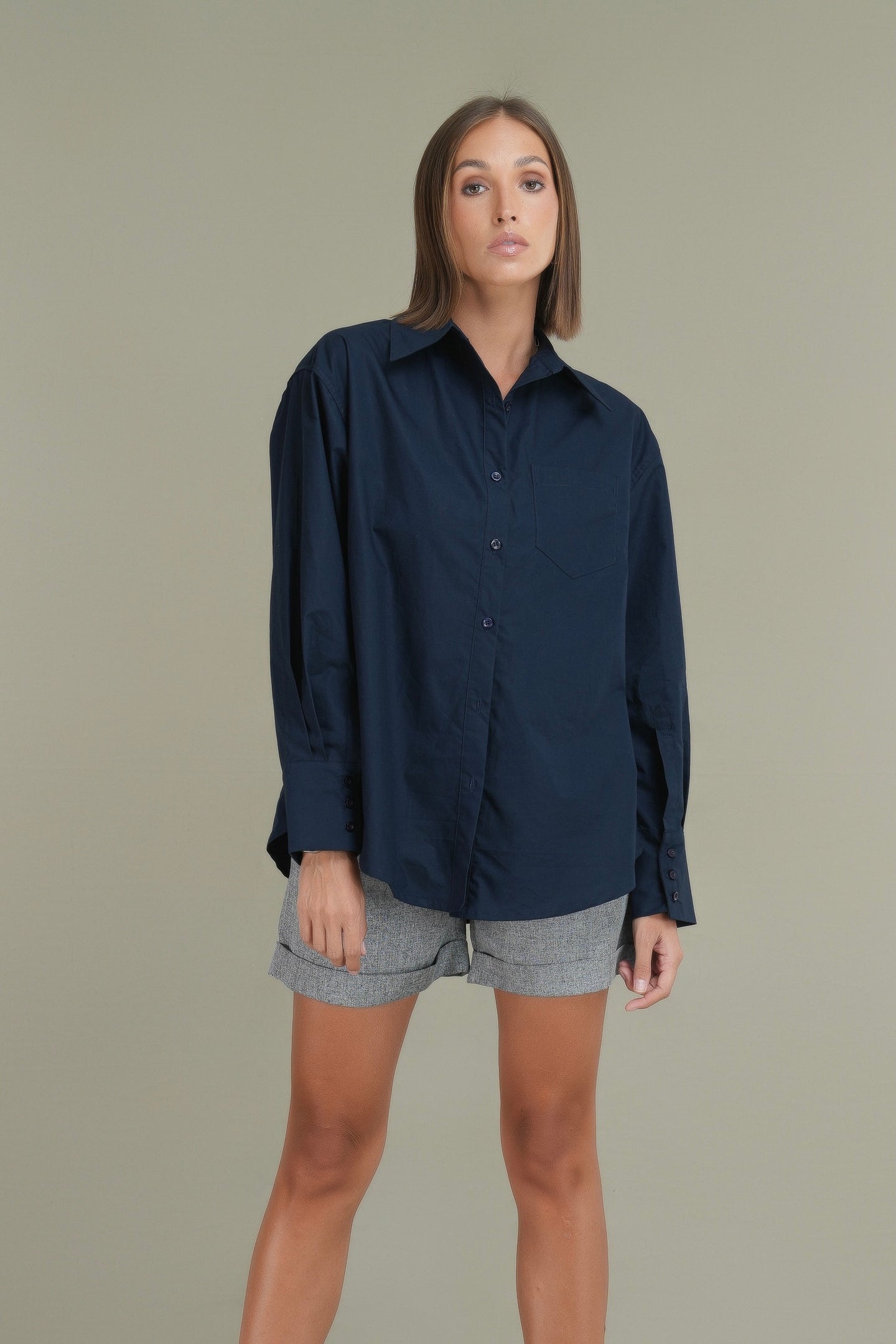 Classic Oversized Shirt - Navy