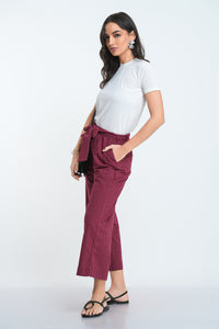 Nola Midi Pant - Wine