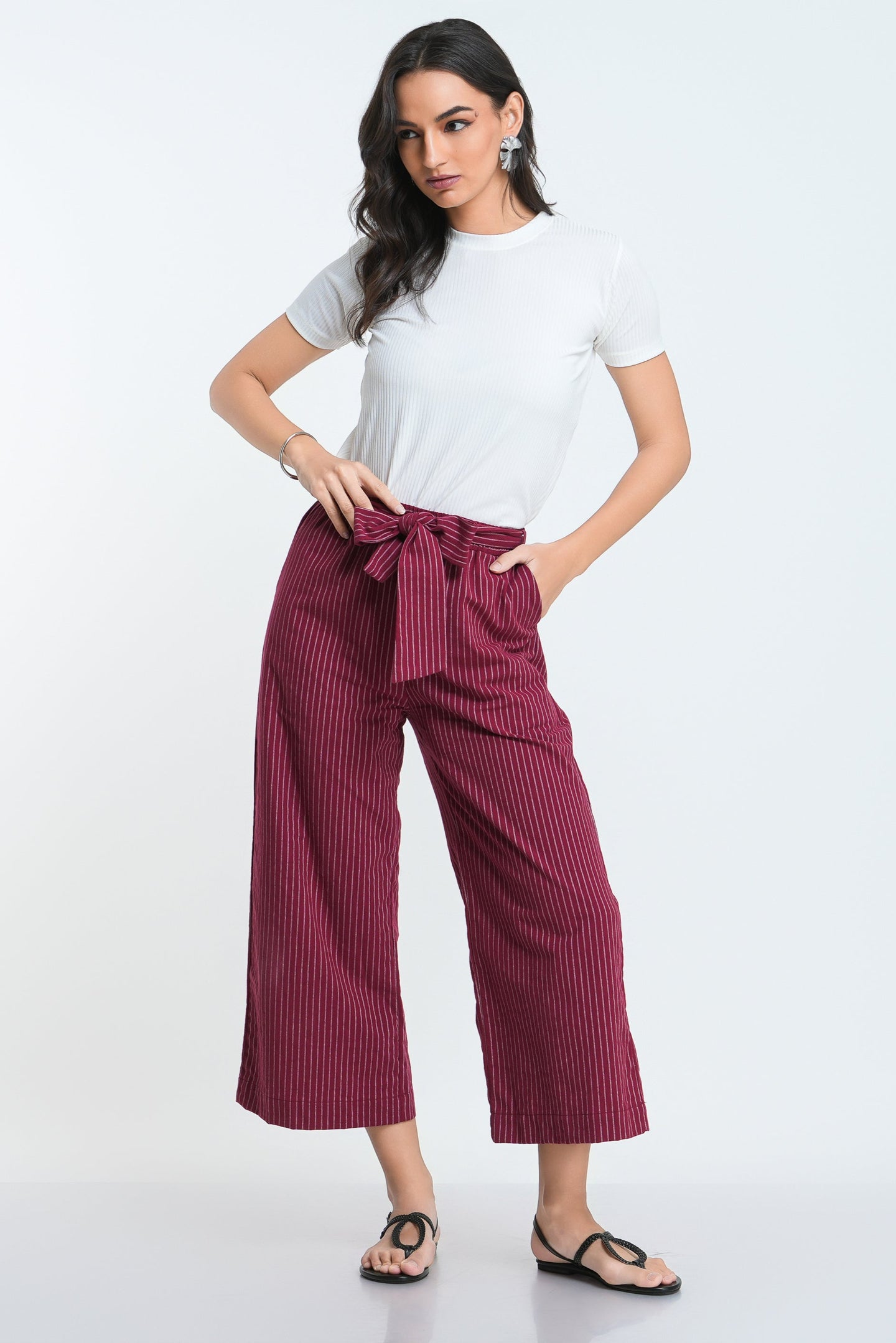 Nola Midi Pant - Wine
