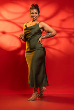 Load image into Gallery viewer, Moon Cowl Neck Midi Dress - Olive
